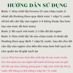 Cặp Tẩy Lem Màu Quần Áo 𝗙𝗲𝗿𝗼𝗻𝗮 200g – Khử Loang Màu, Tẩy Ám Màu Nhanh 2