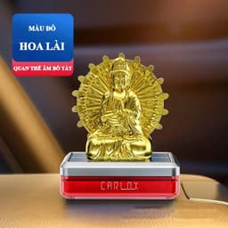 Nước Hoa Ô Tô CARLOX Tượng Phật Quan Thế Âm Chạy Năng Lượng Mặt Trời Tỏa Hương Thơm Mát Nhẹ Nhàng 1