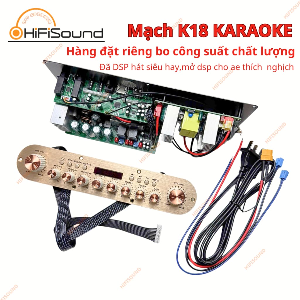 Mạch Loa Kéo Karaoke K10 Plus,K18 2x100W,200W chuyên làm loa karaoke cho bass 16,20,30 Cực Hay