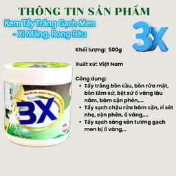 Kem Tẩy Rửa Gạch Men Đa Năng 3X 500g – Tẩy Ố Vàng, Mốc Đen, Cặn Bẩn Cứng Đầu 7