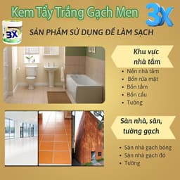 Kem Tẩy Rửa Gạch Men Đa Năng 3X 500g – Tẩy Ố Vàng, Mốc Đen, Cặn Bẩn Cứng Đầu 3