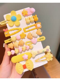 Sét 14  Cái Kẹp Tóc Màu Kẹo Cho Bé Gái Hoạt Hình Phong Cách Hàn Quốc ngộ nghĩnh Dễ Thương nhiều màu 7
