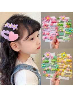 Sét 14  Cái Kẹp Tóc Màu Kẹo Cho Bé Gái Hoạt Hình Phong Cách Hàn Quốc ngộ nghĩnh Dễ Thương nhiều màu 2