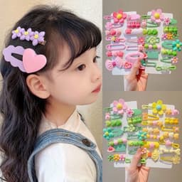 Sét 14  Cái Kẹp Tóc Màu Kẹo Cho Bé Gái Hoạt Hình Phong Cách Hàn Quốc ngộ nghĩnh Dễ Thương nhiều màu 1