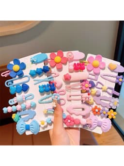 Sét 14  Cái Kẹp Tóc Màu Kẹo Cho Bé Gái Hoạt Hình Phong Cách Hàn Quốc ngộ nghĩnh Dễ Thương nhiều màu 3
