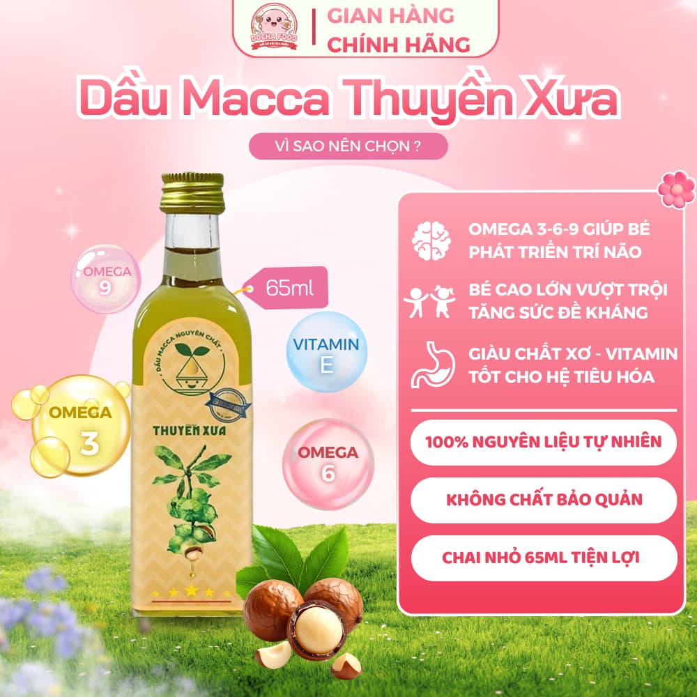 [Date 2027] Dầu Macca Thuyền Xưa Nguyên Chất Ăn Dặm Cho Bé 65ml