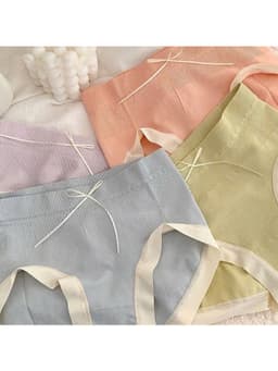 Sét 5 Quần Lót Nữ Cotton Kháng Khuẩn Gân Tăm Không Đường May co dãn 4 chiều 3