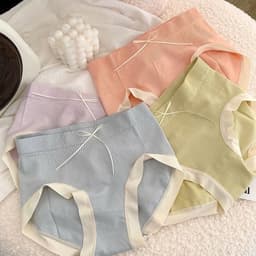 Sét 5 Quần Lót Nữ Cotton Kháng Khuẩn Gân Tăm Không Đường May co dãn 4 chiều 1