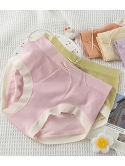 Sét 5 Quần Lót Nữ Cotton Kháng Khuẩn Gân Tăm Không Đường May co dãn 4 chiều 9