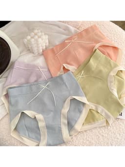 Sét 5 Quần Lót Nữ Cotton Kháng Khuẩn Gân Tăm Không Đường May co dãn 4 chiều 7