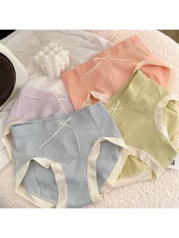 Sét 5 Quần Lót Nữ Cotton Kháng Khuẩn Gân Tăm Không Đường May co dãn 4 chiều 4