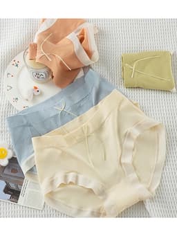 Sét 5 Quần Lót Nữ Cotton Kháng Khuẩn Gân Tăm Không Đường May co dãn 4 chiều 5
