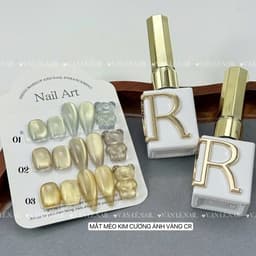 Sơn Gel Mắt Mèo Kim Cương Ánh Vàng CR Chính Hãng Siêu Lấp Lánh Làm Nail Chất Sơn Dirse Đậm Đặc 2