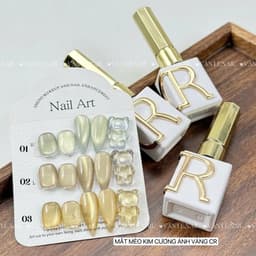 Sơn Gel Mắt Mèo Kim Cương Ánh Vàng CR Chính Hãng Siêu Lấp Lánh Làm Nail Chất Sơn Dirse Đậm Đặc 3