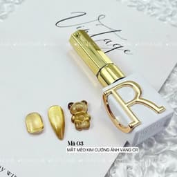 Sơn Gel Mắt Mèo Kim Cương Ánh Vàng CR Chính Hãng Siêu Lấp Lánh Làm Nail Chất Sơn Dirse Đậm Đặc 6
