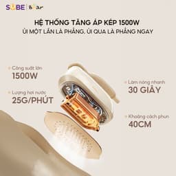 Bàn Ủi Hơi Nước Bear IR-4H15H, Công Suất 1500w - Tay Cầm Xoay 180 Độ, Hàng Chính Hãng 6