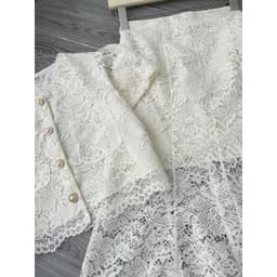 Xukadress_ Set Ren Đuôi Cá Màu Kem • Set Áo + Váy Ren Sang Trọng • Form Ôm Tôn Dáng – Dự Tiệc, Đi Chơi, Chụp Ảnh 8