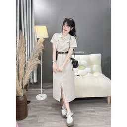 xukadress- Đầm kem sơmi thanh lịch, đơn giản, sang chảnh dễ mặc mọi dịp 6