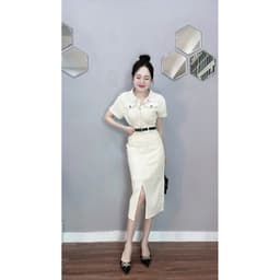 xukadress- Đầm kem sơmi thanh lịch, đơn giản, sang chảnh dễ mặc mọi dịp 4