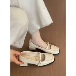 Giày Cao Gót MEYBANNI Mũi Vuông Quai Ngang Đế Cao 4cm Thanh Lịch - D909 2