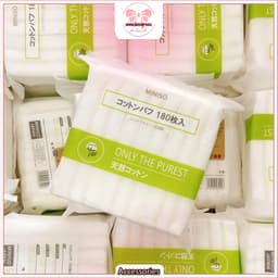 Bông tẩy trang Miniso gói 180 miếng dày dặn mềm mịn 1