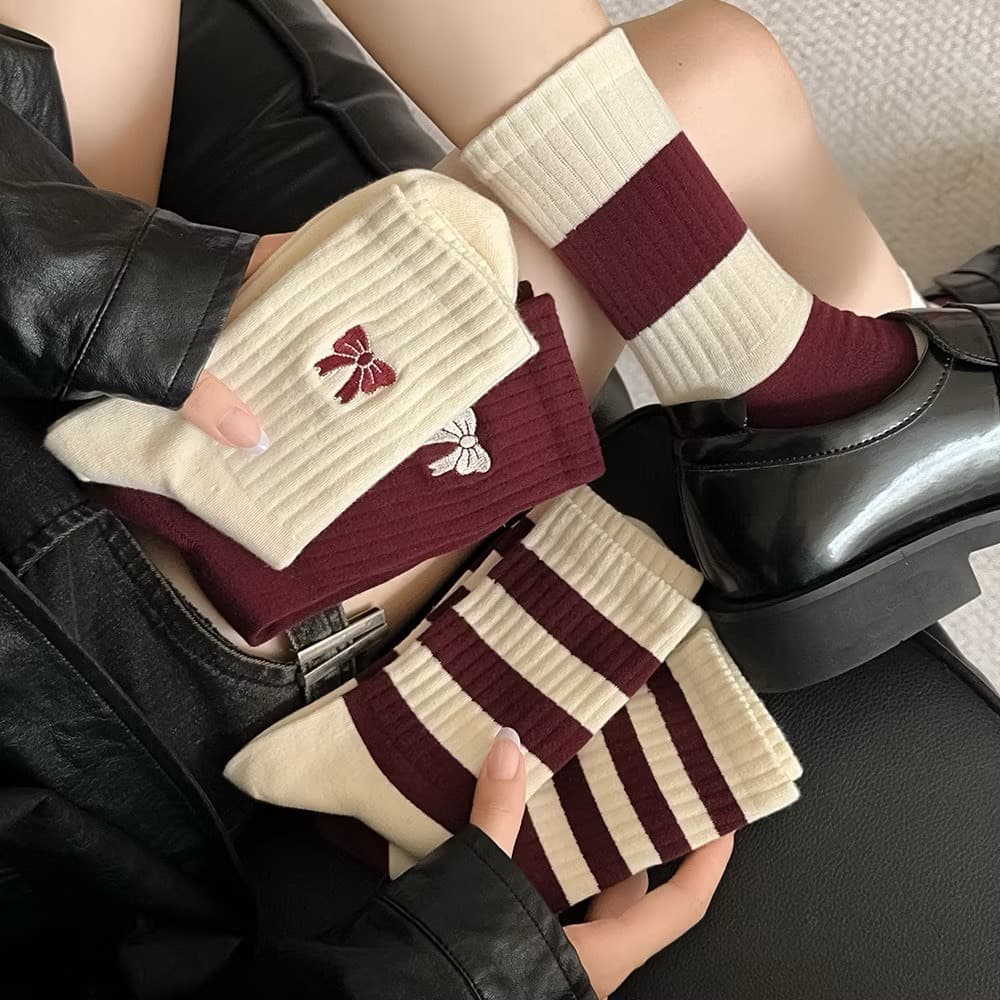 Túi sét 10 đôi )Vớ, Tất Kẻ Cao Cổ ,Thời Trang Nữ mẫu mới hot nhất .Chất liệu cotton  ,Dày dặn thoáng khí ,chống hôi chân