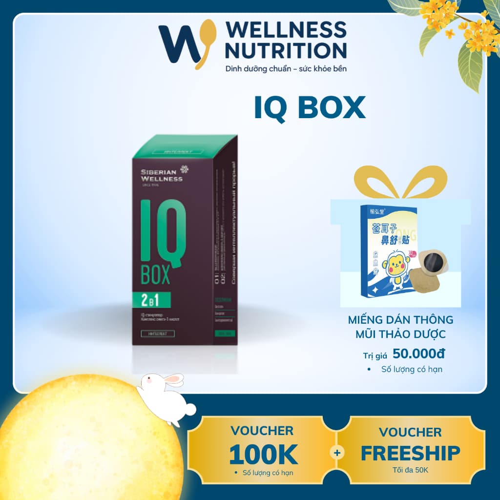 IQ Box Siberian, hỗ trợ tăng cường tuần hoàn máu não, cải thiện trí nhớ, Hộp 30 gói