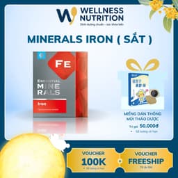 Sắt hữu cơ Essential Minerals Iron hỗ trợ chuyển hóa năng lượng, giúp giảm mệt mỏi, hộp 60 viên 1