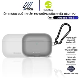 Ốp Case Trong Nhám Mờ SwitchEasy cho Airpods Pro 3, Glaze Case, Kèm Móc Khóa Kim Loại, TPU Nhiệt Dẻo 1