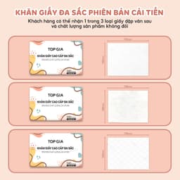 [SIÊU TIẾT KIỆM] Giấy ăn rút Topgia đa sắc cao cấp 240 tờ 4 lớp, dập vân 4D, mềm mịn, thấm hút tốt 3