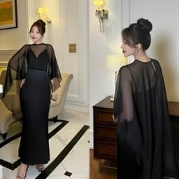 Đầm lụa kèm khăn voan kem cuốn hút, gợi cảm Xukadress sang chảnh cho nữ đi tiệc đi chơi 8