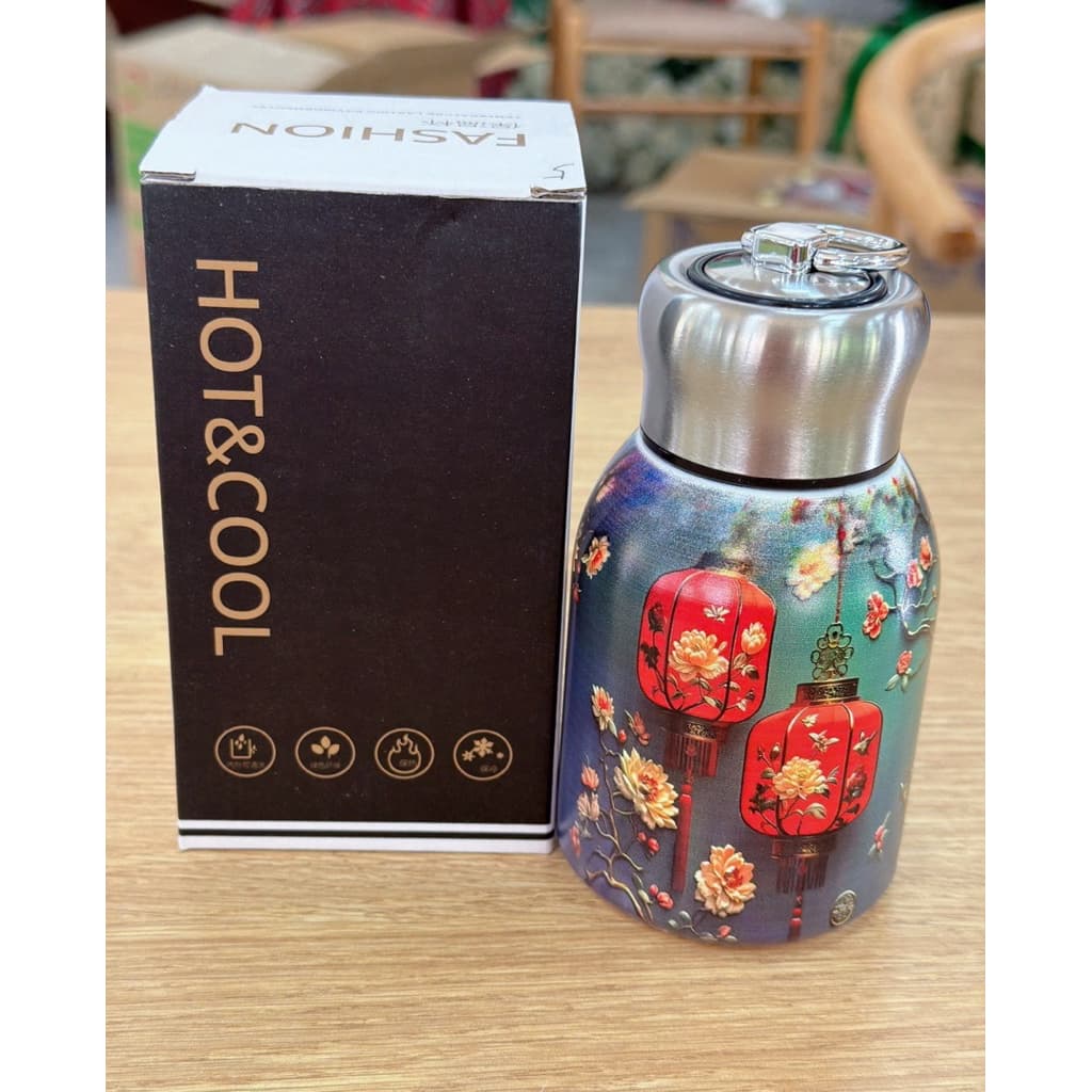 Bình Giữ Nhiệt Cafe 300Ml Inox 316 Họa Tiết Cao Cấp Giữ Nhiệt Lâu, Nhỏ Gọn Tiện Lợi Cho Dân Văn Phòng SmarthomeX-VN