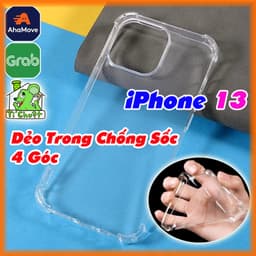 [Ảnh Thật] Ốp Lưng iPhone 13 6.1" Dẻo Trong Chống Sốc 4 Góc 1