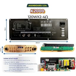 MẠCH LOA KÉO K2000 CÔNG SUẤT LỚN 240W 2 KÊNH CÓ CHẾ ĐỘ BASS BOOST 1