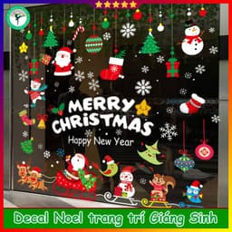Decal NOEL 2026 trang trí Giáng Sinh 2 mặt hít tĩnh điện dán kính dễ gỡ không keo 5