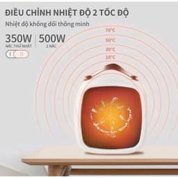 Máy Sưởi Gốm Mini Để Bàn – 2 Chế Độ Nóng – 500W Tiết Kiệm Điện | An Toàn – Nhỏ Gọn – Làm Ấm Nhanh 2