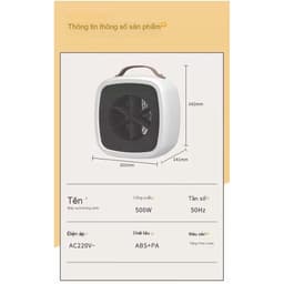 Máy Sưởi Gốm Mini Để Bàn – 2 Chế Độ Nóng – 500W Tiết Kiệm Điện | An Toàn – Nhỏ Gọn – Làm Ấm Nhanh 6