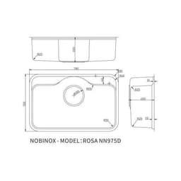 CHẬU RỬA BÁT 1 HỐ NOBINOX ROSA NN975D 6