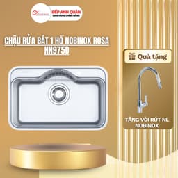 CHẬU RỬA BÁT 1 HỐ NOBINOX ROSA NN975D 1