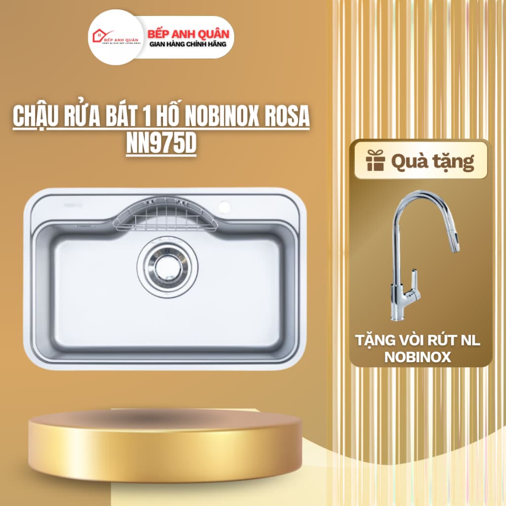 CHẬU RỬA BÁT 1 HỐ NOBINOX ROSA NN975D
