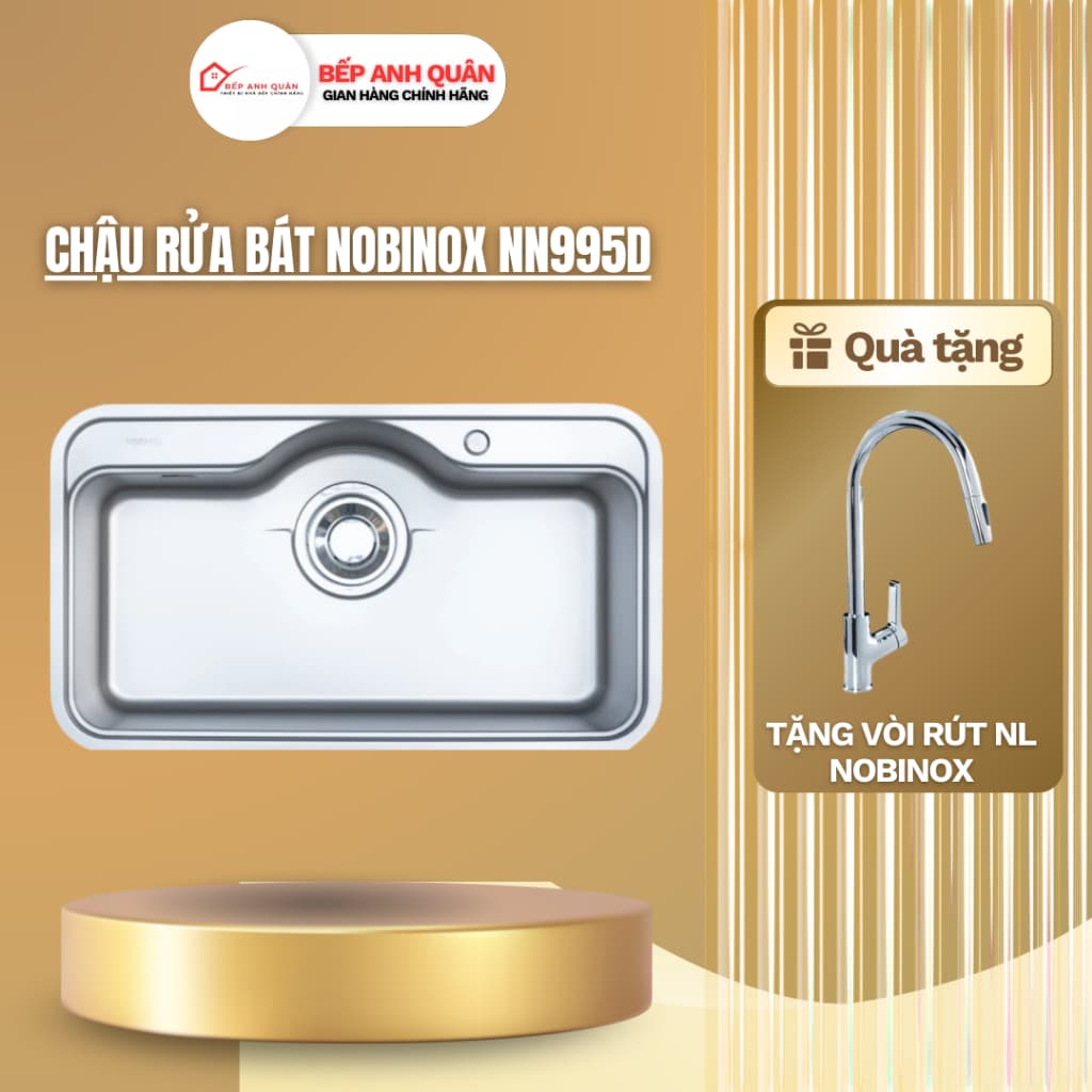 CHẬU RỬA BÁT 1 HỐ NOBINOX ROSA NN995D