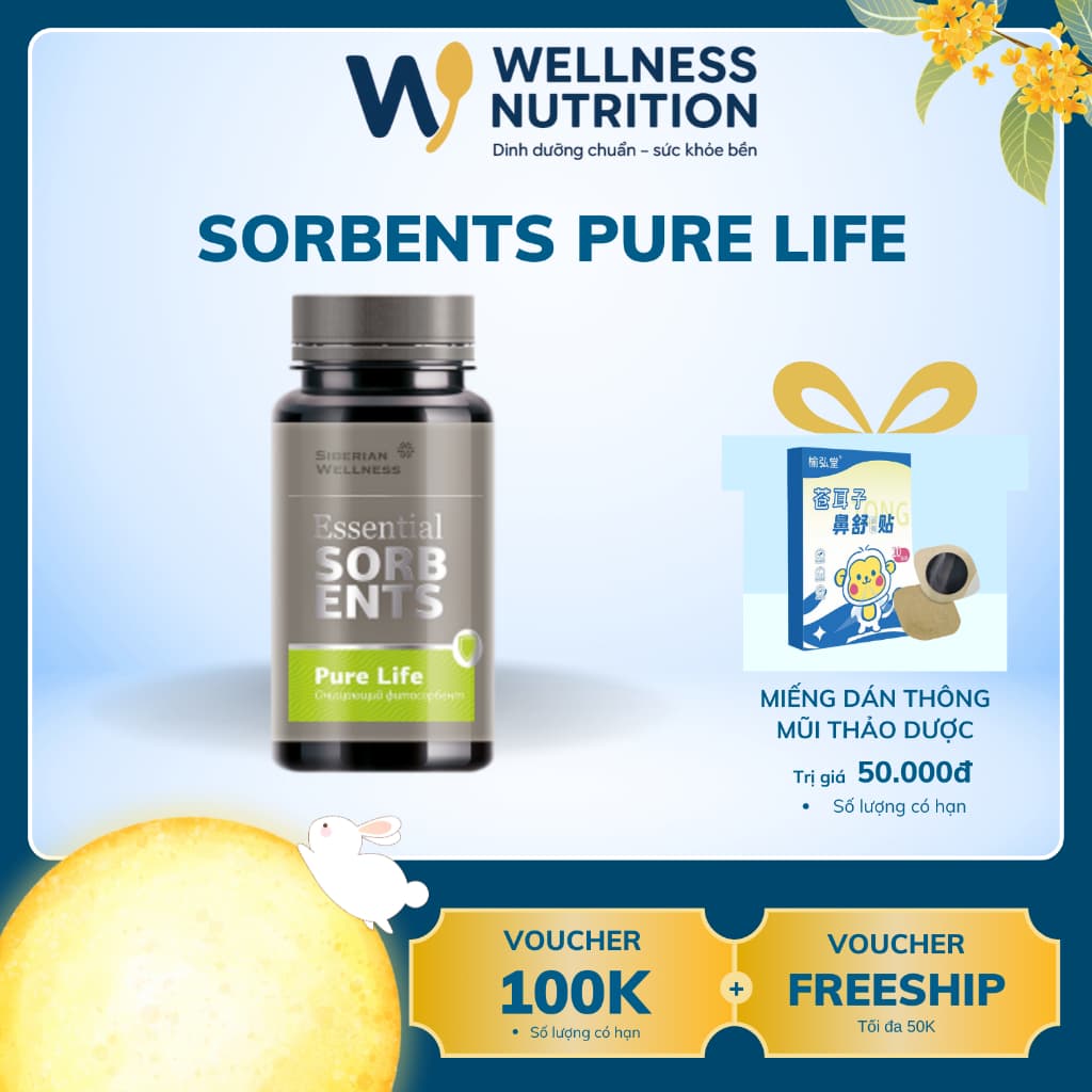 [Hỗ trợ tiêu hóa] Pure Life Siberi - Thực phẩm bảo vệ sức khỏe Essential Sorbents Pure Life – 80 g – Date T3/2023
