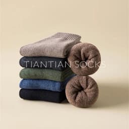 Set 10 Đôi Tất Vớ Cho Nam Nữ Lông Xù Cổ Cao Dày Dặn Siêu Ấm Mùa Đông 7