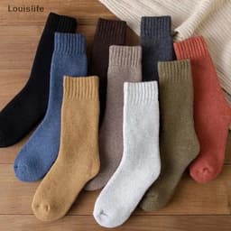 Set 10 Đôi Tất Vớ Cho Nam Nữ Lông Xù Cổ Cao Dày Dặn Siêu Ấm Mùa Đông 8