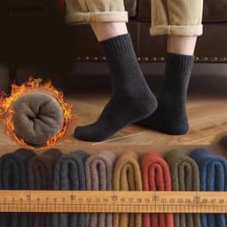Set 10 Đôi Tất Vớ Cho Nam Nữ Lông Xù Cổ Cao Dày Dặn Siêu Ấm Mùa Đông 1