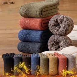 Set 10 Đôi Tất Vớ Cho Nam Nữ Lông Xù Cổ Cao Dày Dặn Siêu Ấm Mùa Đông 2