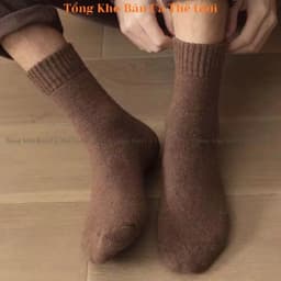 Set 10 Đôi Tất Vớ Cho Nam Nữ Lông Xù Cổ Cao Dày Dặn Siêu Ấm Mùa Đông 9