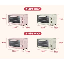 Lò nướng điện Xabazy Dung Tích 12L, Nồi Chiên Không Dầu, công suất 600W, Hẹn giờ nướng, nhiệt đối lưu 9