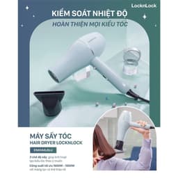 Máy Sấy Tóc LocknLock Hair Dryer ENA144LBLU 1900W, Hàng Chính Hãng, 3 Chế Độ Nhiệt - JoyMall 4