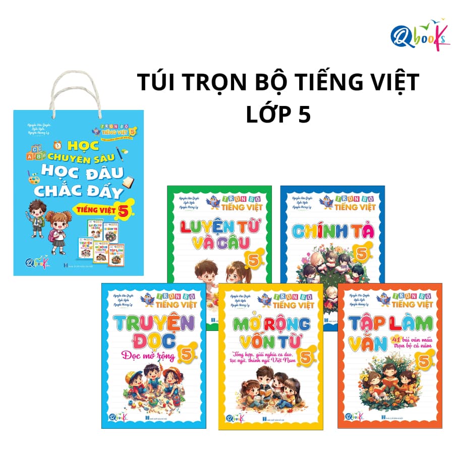 Sách - Túi Trọn Bộ Tiếng Việt Học Chuyên Sâu - Học Đâu Chắc Đấy Lớp 5 -  Cả năm (5 cuốn )